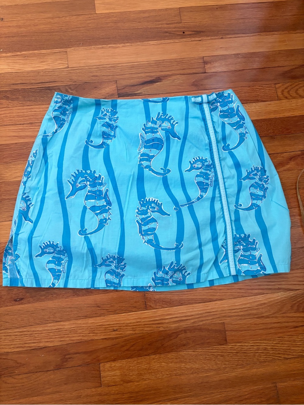 Lilly Pulitzer Light Blue Seahorse Print Mini Skort